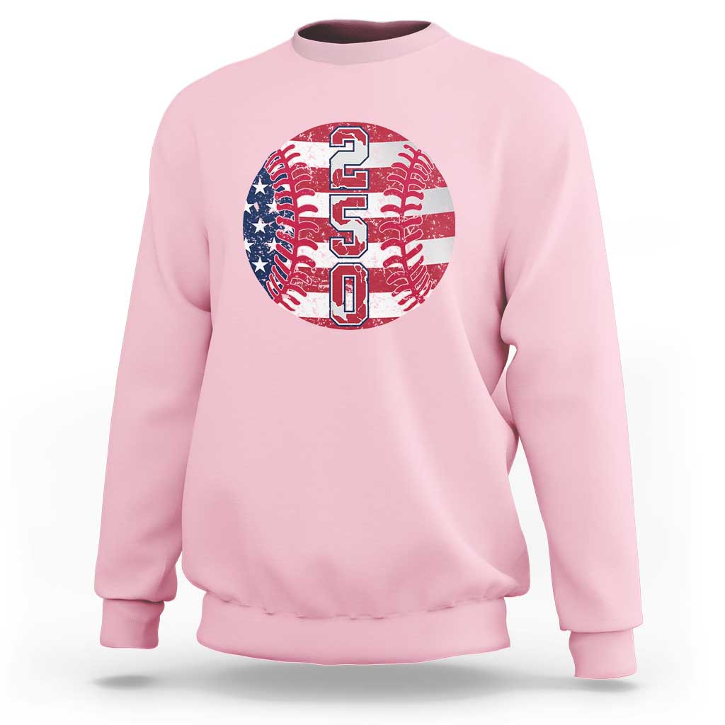 USA 250th Anniversary Baseball Sweatshirt Patriotic Athlete Gift