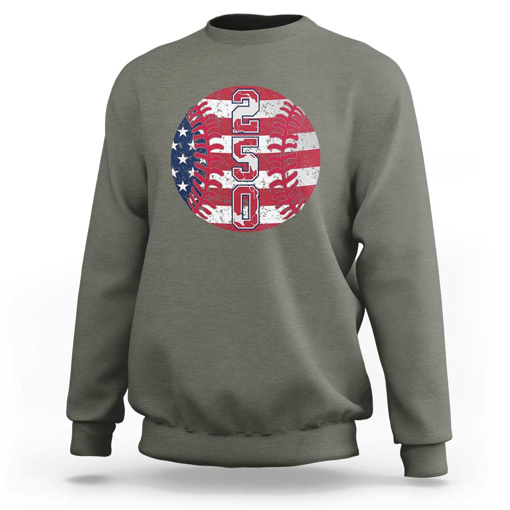USA 250th Anniversary Baseball Sweatshirt Patriotic Athlete Gift