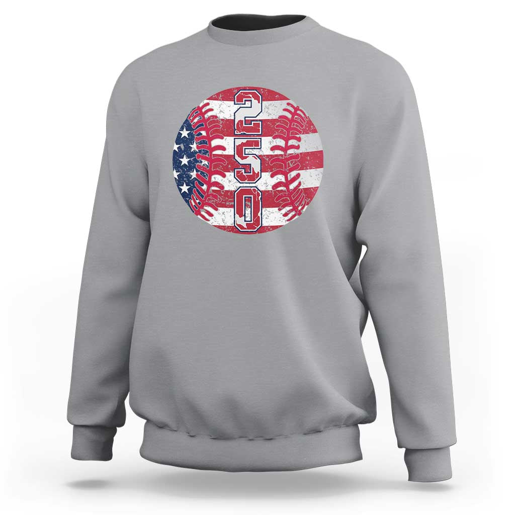 USA 250th Anniversary Baseball Sweatshirt Patriotic Athlete Gift