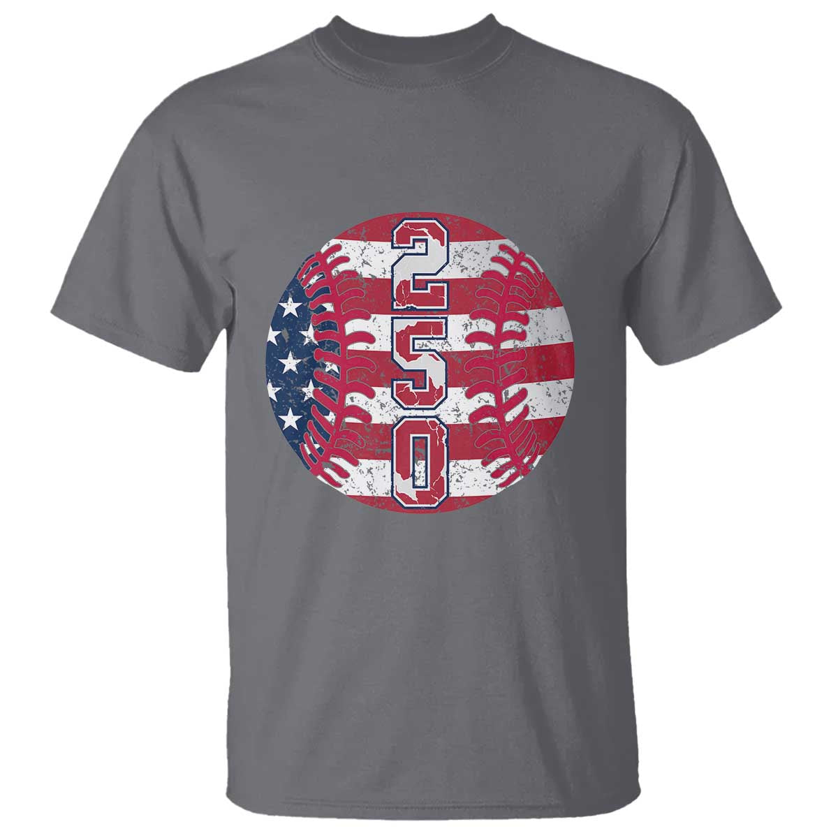 USA 250th Anniversary Baseball T Shirt Patriotic Athlete Gift