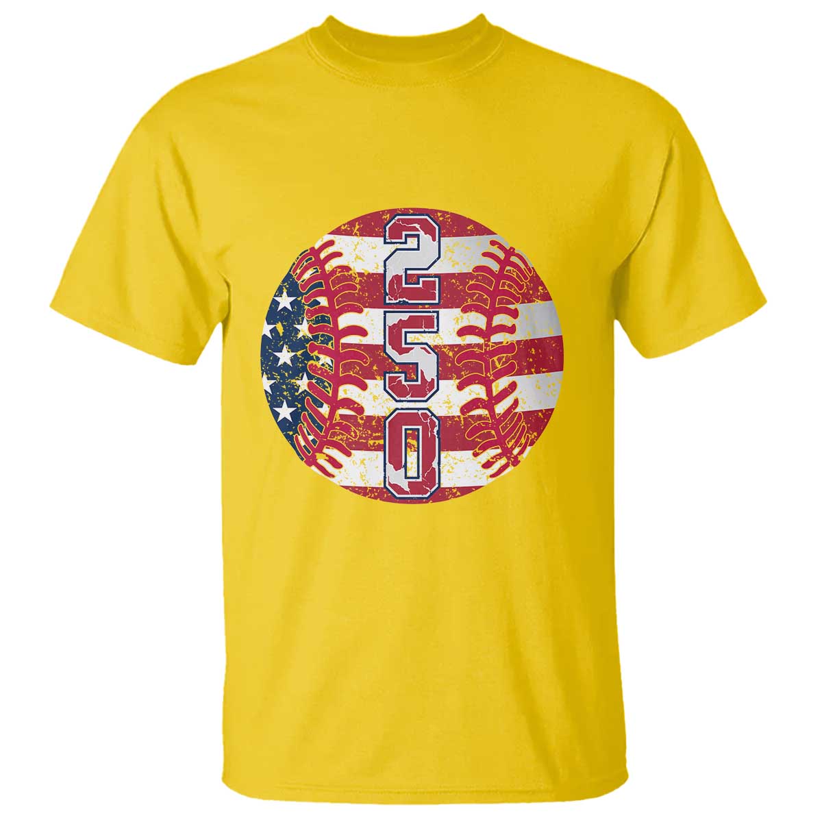 USA 250th Anniversary Baseball T Shirt Patriotic Athlete Gift