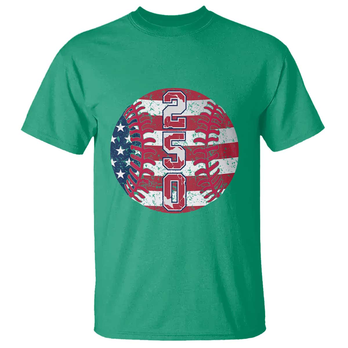 USA 250th Anniversary Baseball T Shirt Patriotic Athlete Gift