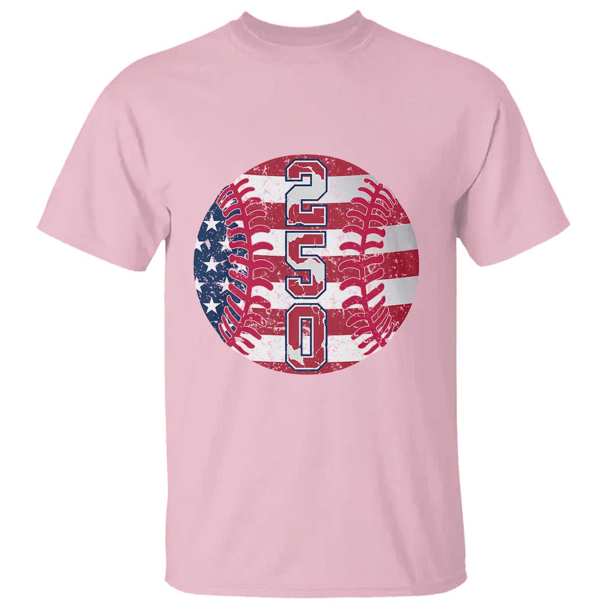 USA 250th Anniversary Baseball T Shirt Patriotic Athlete Gift