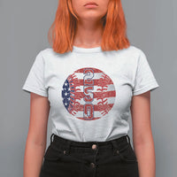 USA 250th Anniversary Baseball T Shirt For Women Patriotic Athlete Gift