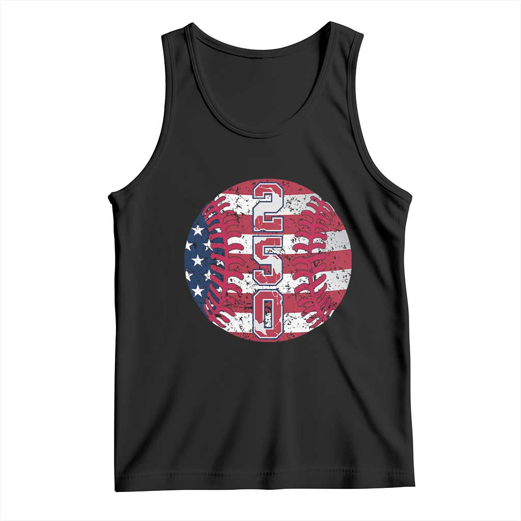 USA 250th Anniversary Baseball Tank Top Patriotic Athlete Gift