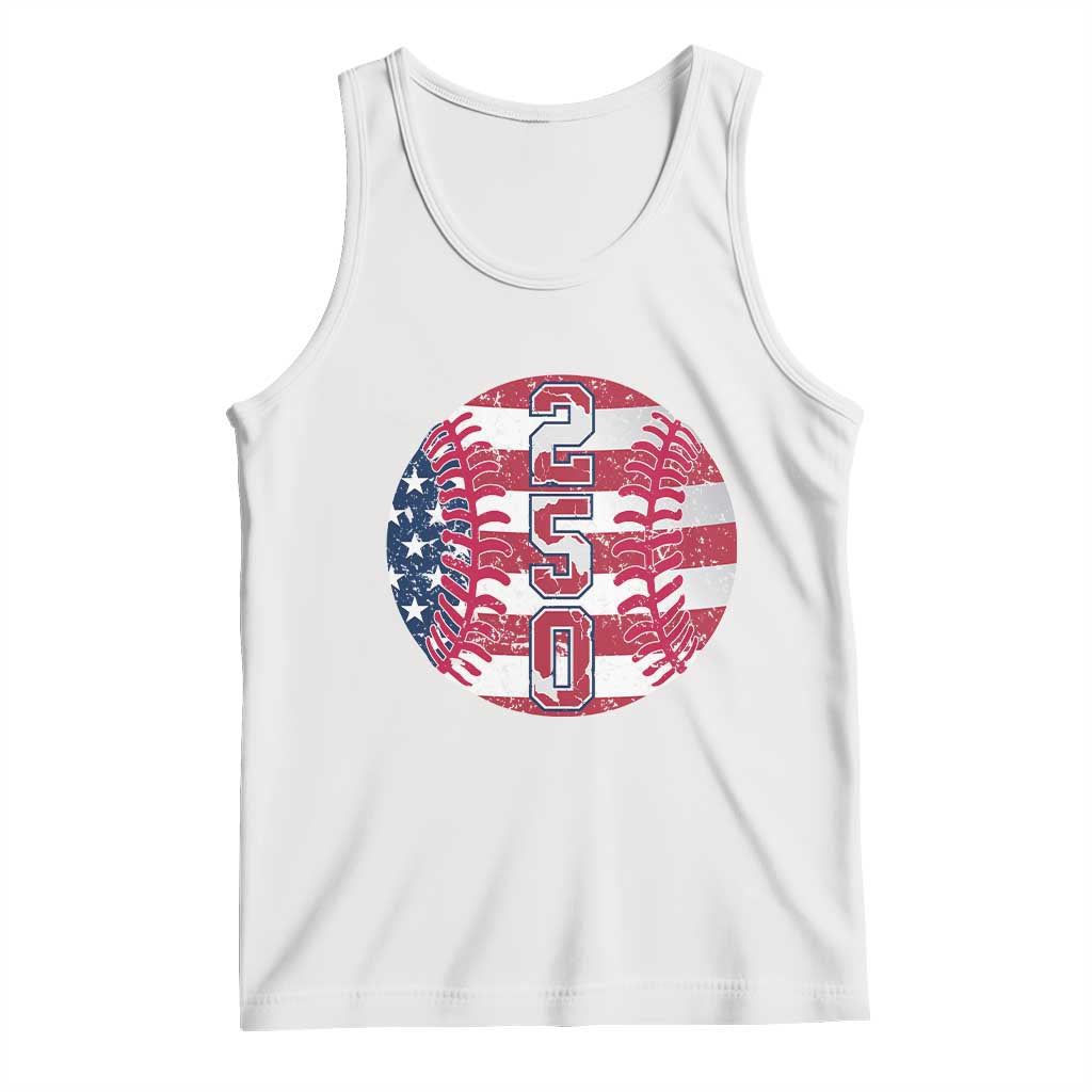 USA 250th Anniversary Baseball Tank Top Patriotic Athlete Gift