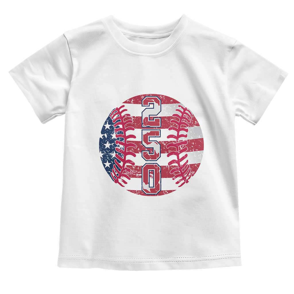 USA 250th Anniversary Baseball Toddler T Shirt Patriotic Athlete Gift