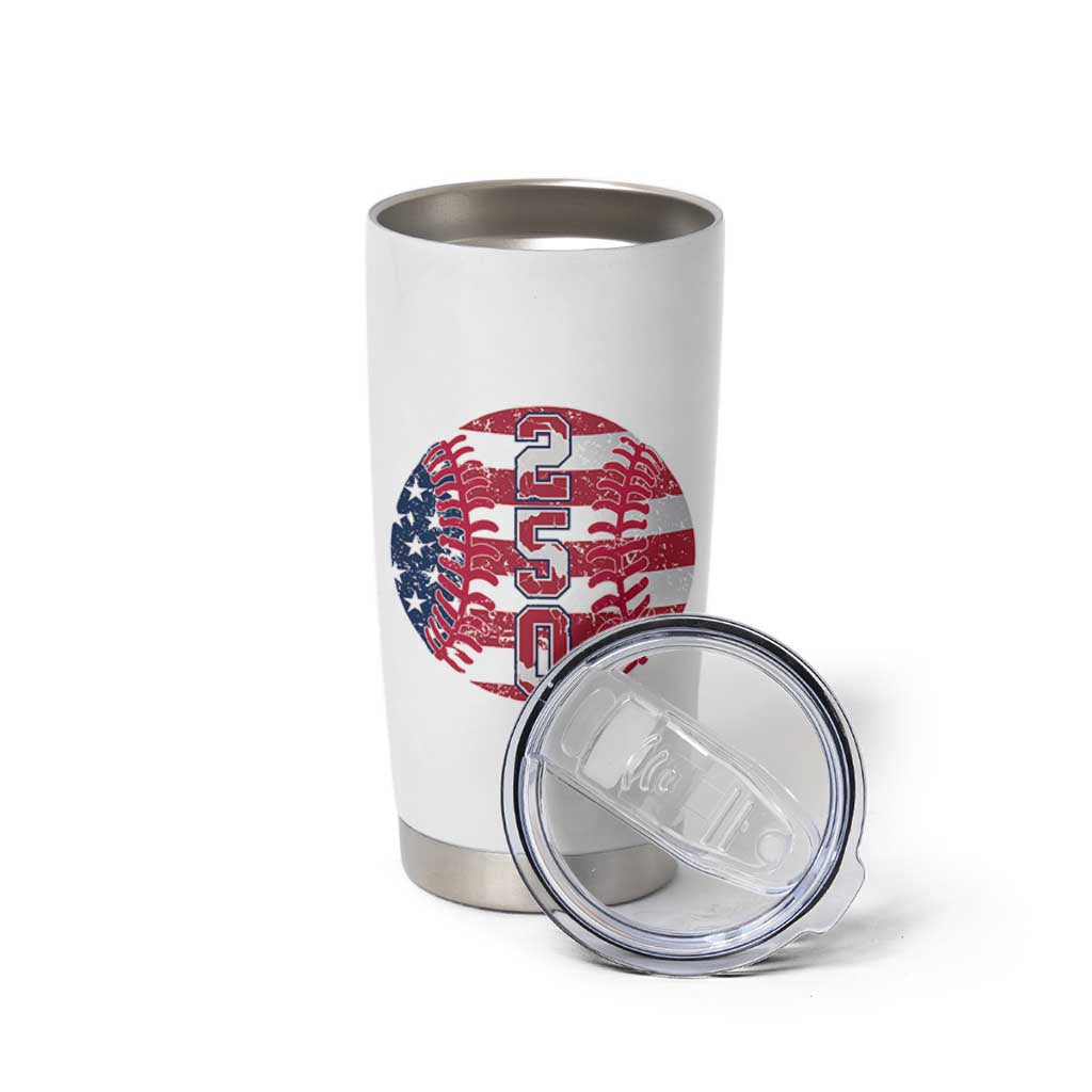USA 250th Anniversary Baseball Tumbler Cup Patriotic Athlete Gift