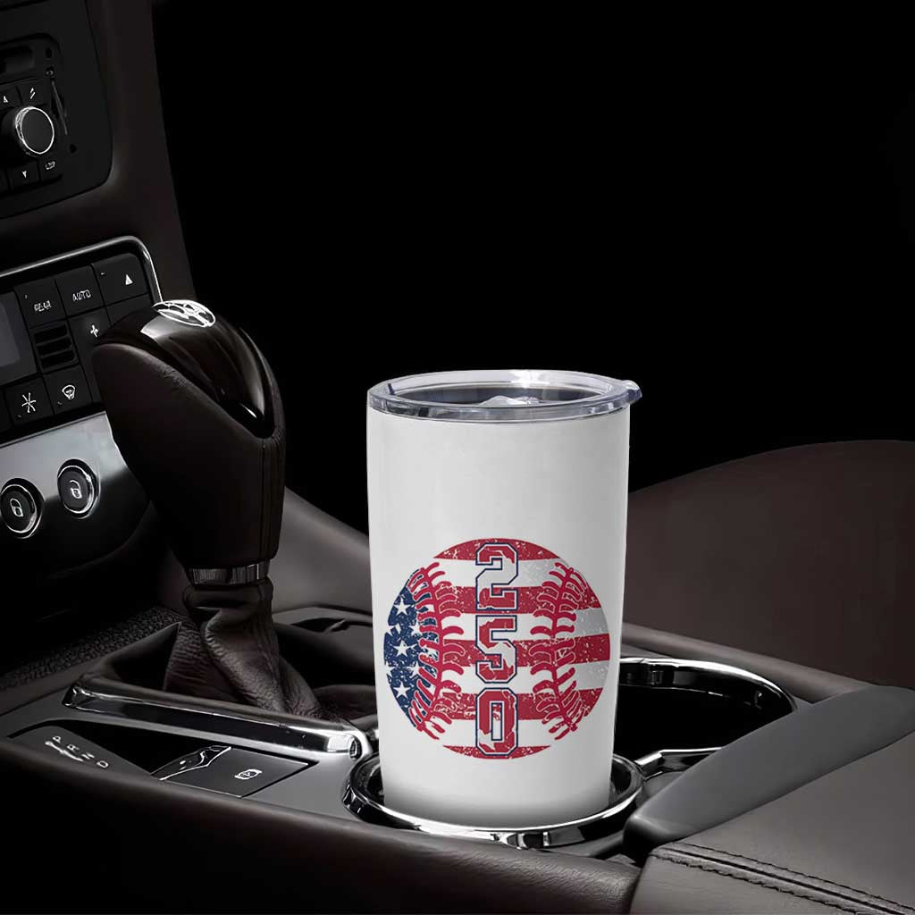 USA 250th Anniversary Baseball Tumbler Cup Patriotic Athlete Gift