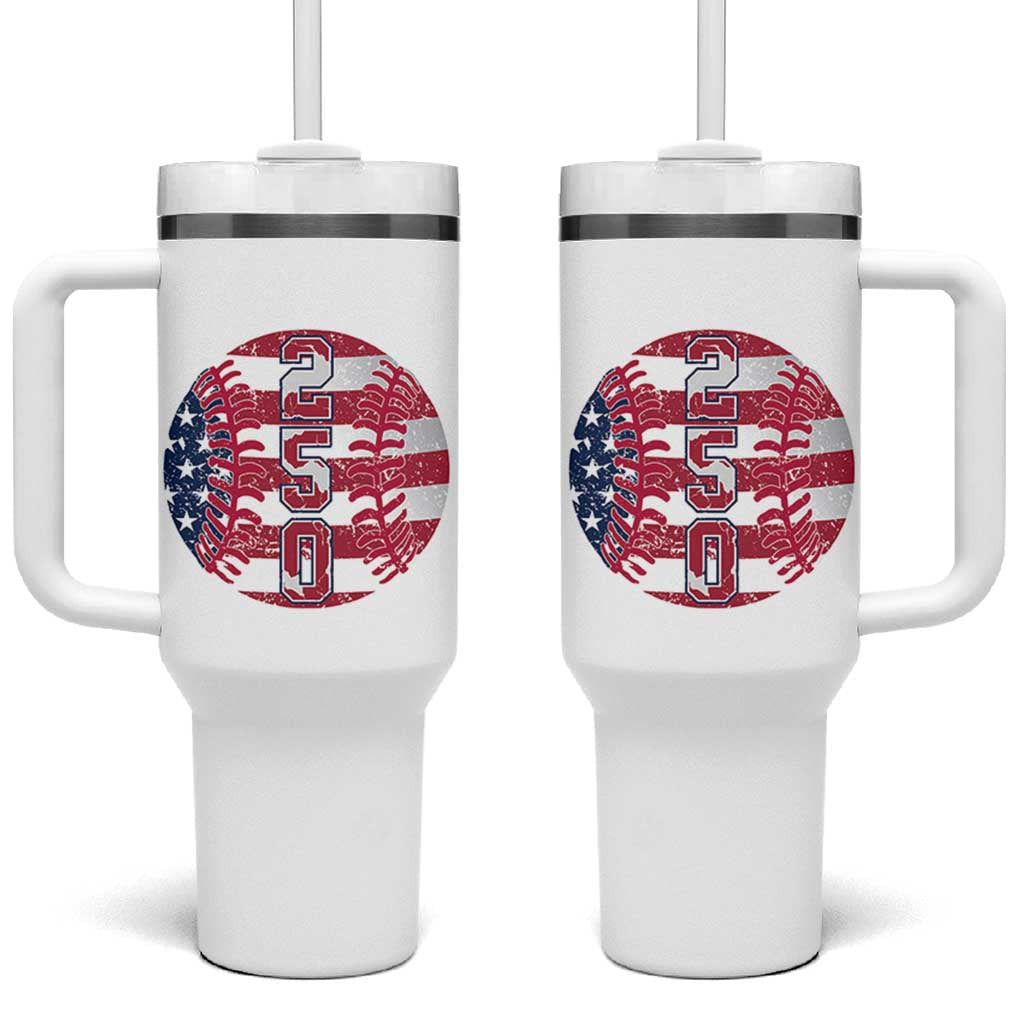 USA 250th Anniversary Baseball Tumbler With Handle Patriotic Athlete Gift