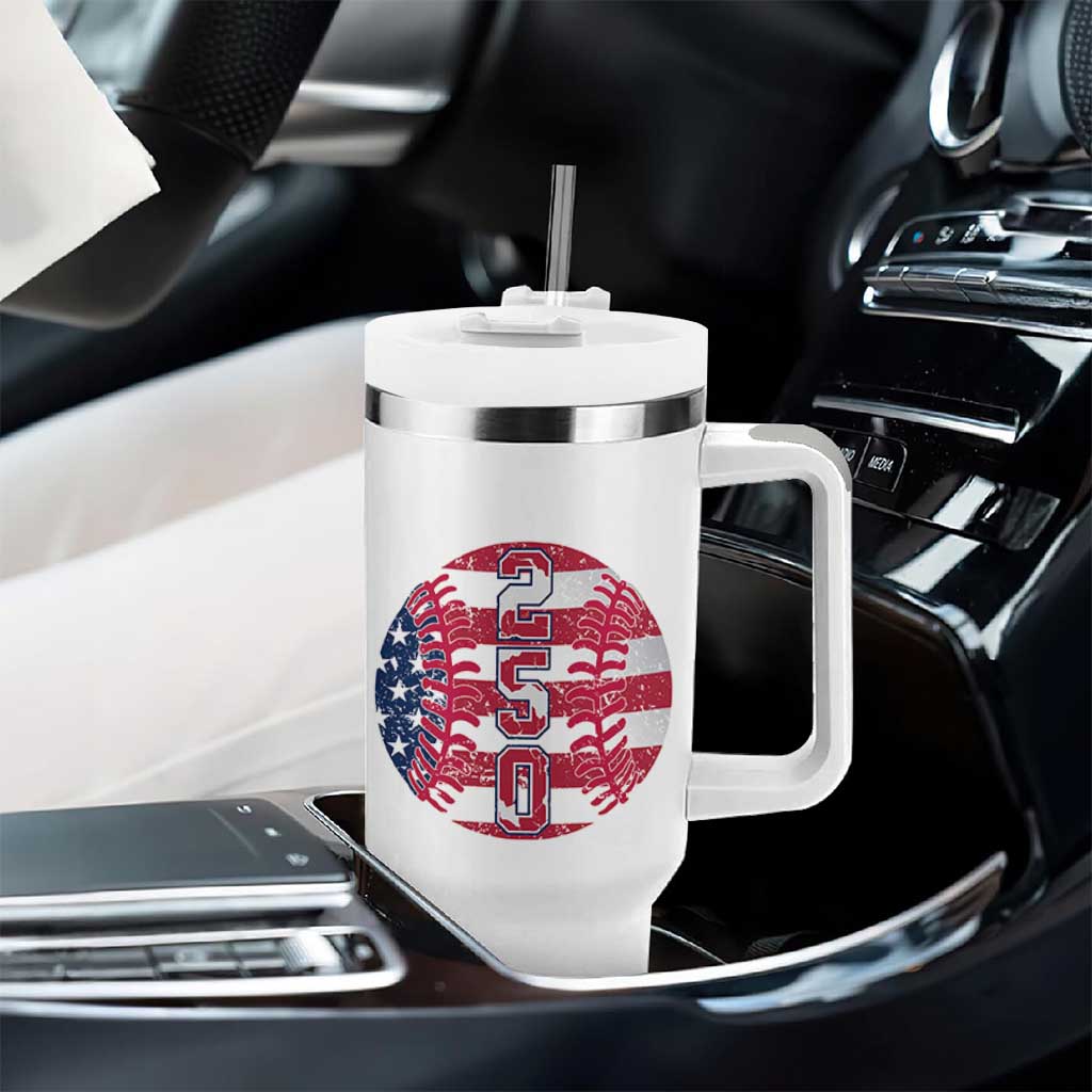 USA 250th Anniversary Baseball Tumbler With Handle Patriotic Athlete Gift