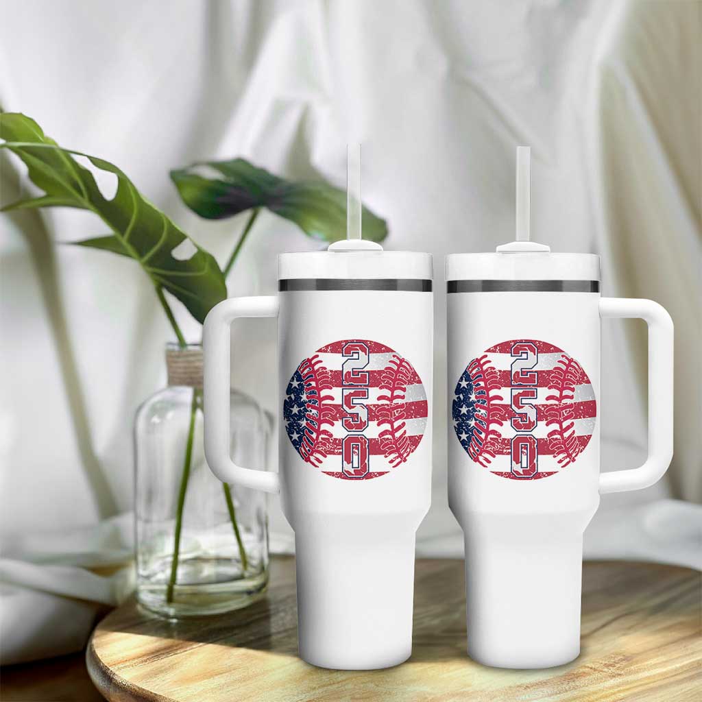 USA 250th Anniversary Baseball Tumbler With Handle Patriotic Athlete Gift