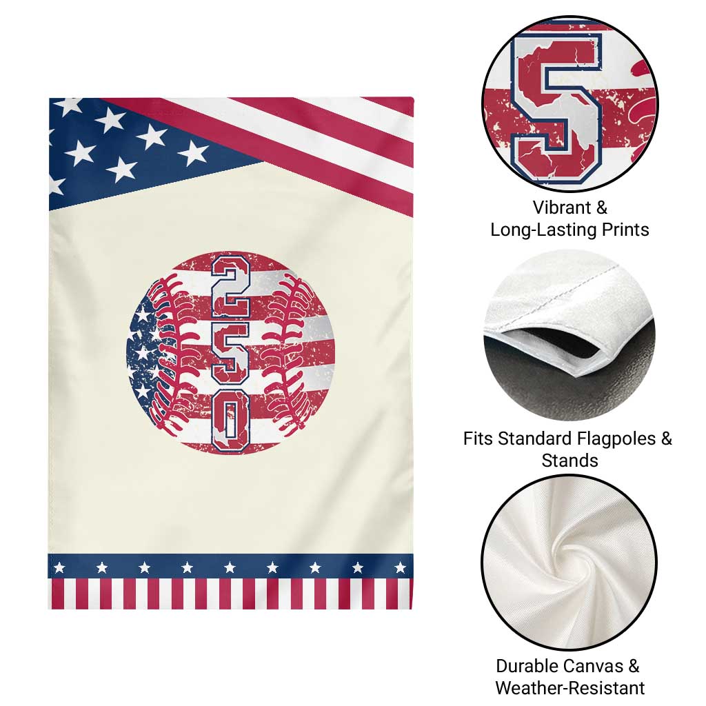 USA 250th Anniversary Baseball Patriotic Garden Flag Athlete Gift