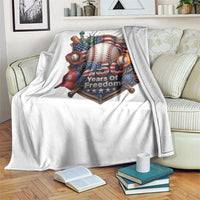 USA 250 Years Of Freedom Baseball Graphic Throw Blanket