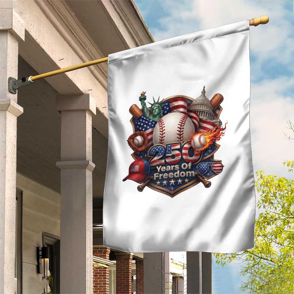 USA 250 Years Of Freedom Baseball Graphic Garden Flag