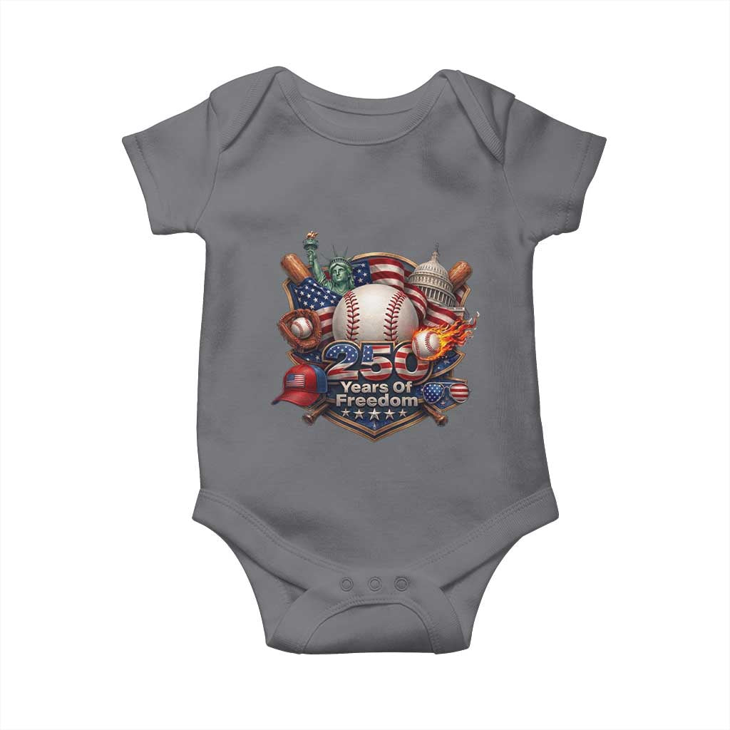 USA 250 Years Of Freedom Baseball Graphic Baby Onesie