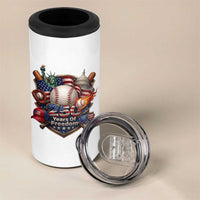 USA 250 Years Of Freedom Baseball Graphic 4 in 1 Can Cooler Tumbler