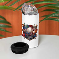 USA 250 Years Of Freedom Baseball Graphic 4 in 1 Can Cooler Tumbler