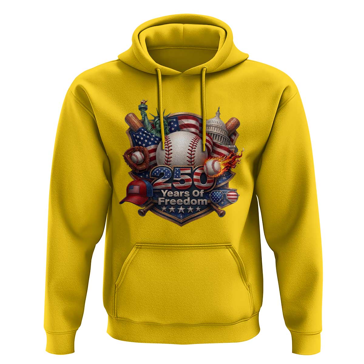 USA 250 Years Of Freedom Baseball Graphic Hoodie