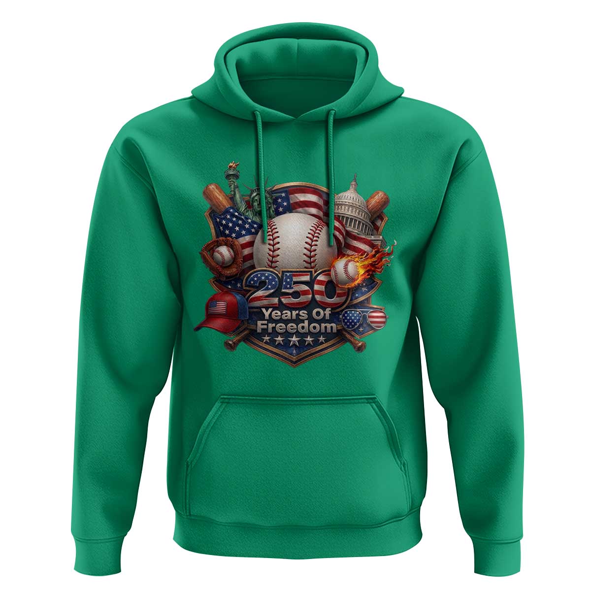 USA 250 Years Of Freedom Baseball Graphic Hoodie