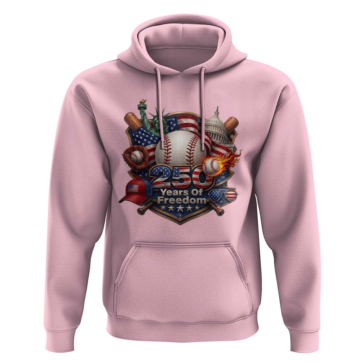 USA 250 Years Of Freedom Baseball Graphic Hoodie