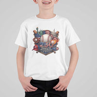 USA 250 Years Of Freedom Baseball Graphic T Shirt For Kid