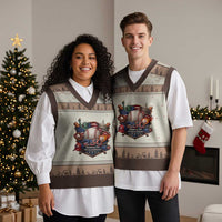 USA 250 Years Of Freedom Baseball Graphic V-Neck Knit Sweater Vest