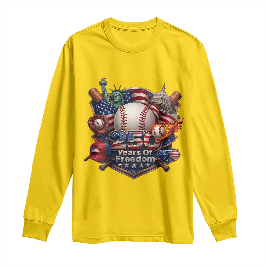 USA 250 Years Of Freedom Baseball Graphic Long Sleeve Shirt