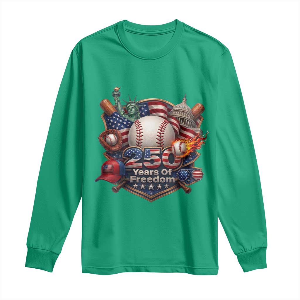 USA 250 Years Of Freedom Baseball Graphic Long Sleeve Shirt