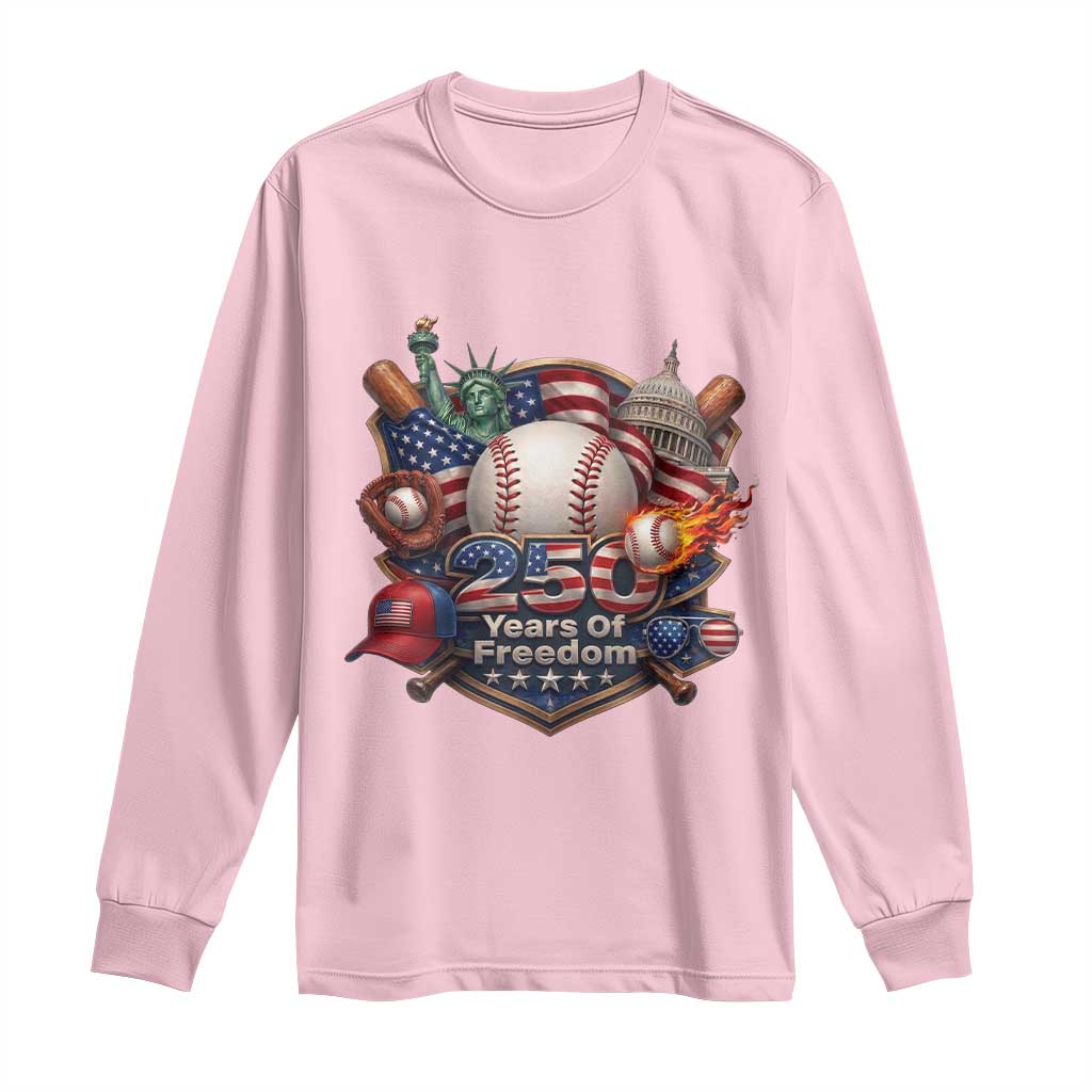 USA 250 Years Of Freedom Baseball Graphic Long Sleeve Shirt