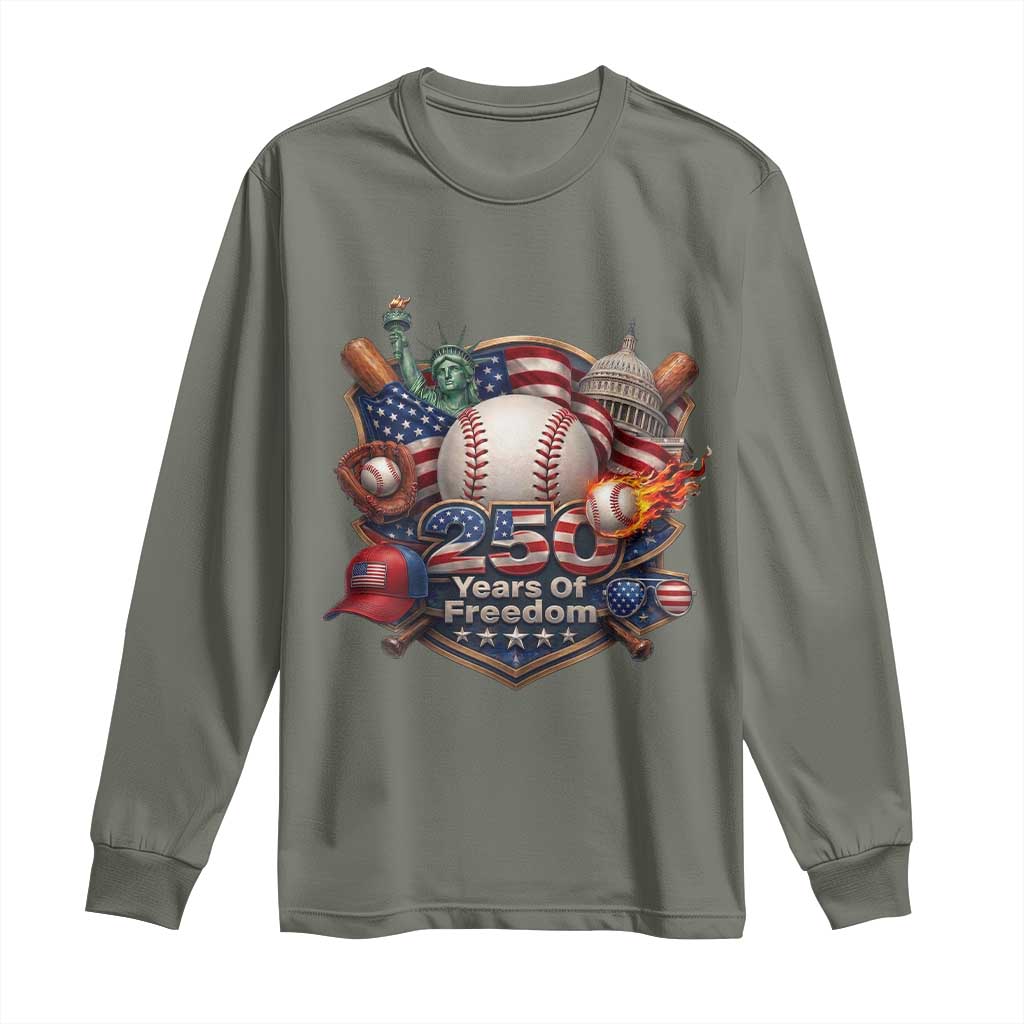 USA 250 Years Of Freedom Baseball Graphic Long Sleeve Shirt