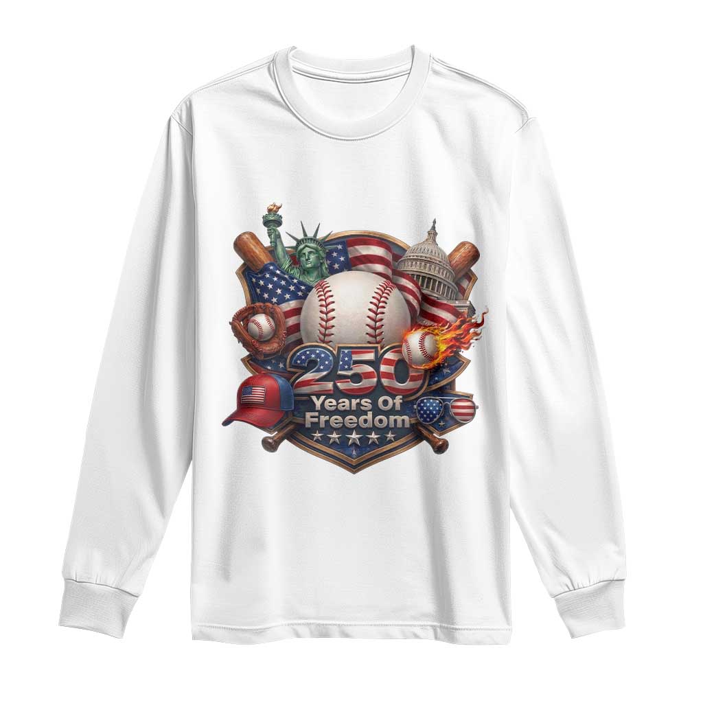 USA 250 Years Of Freedom Baseball Graphic Long Sleeve Shirt
