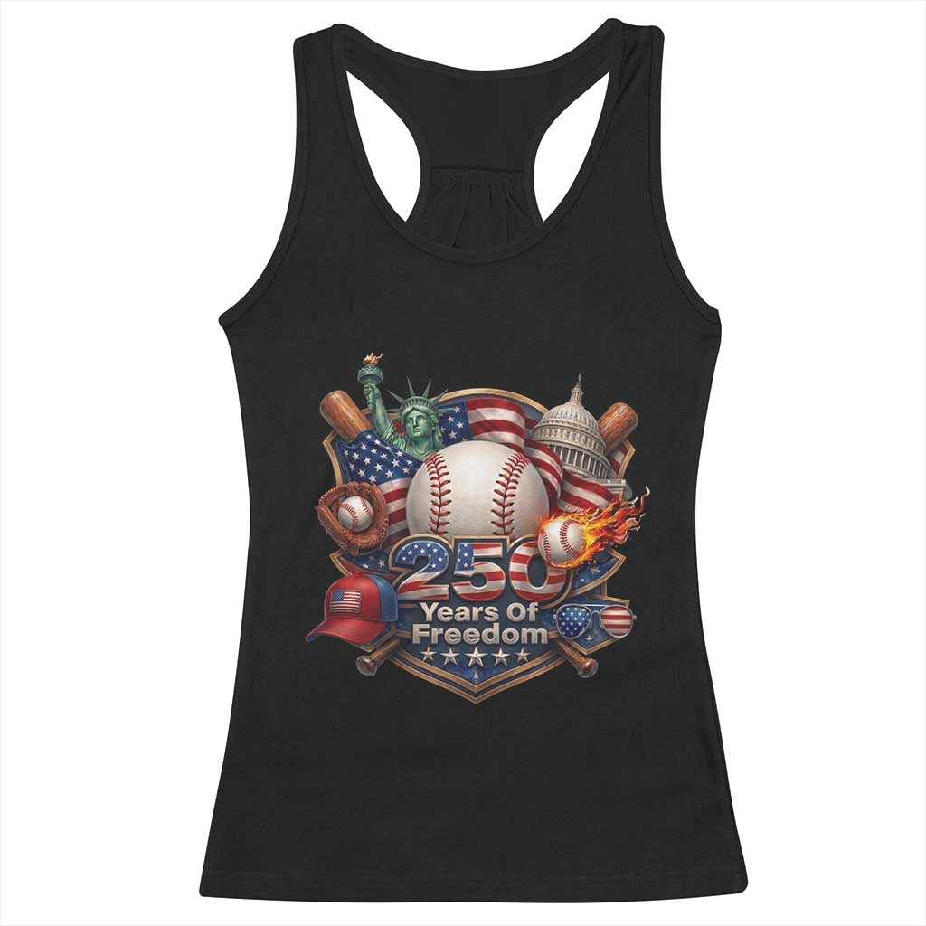 USA 250 Years Of Freedom Baseball Graphic Racerback Tank Top