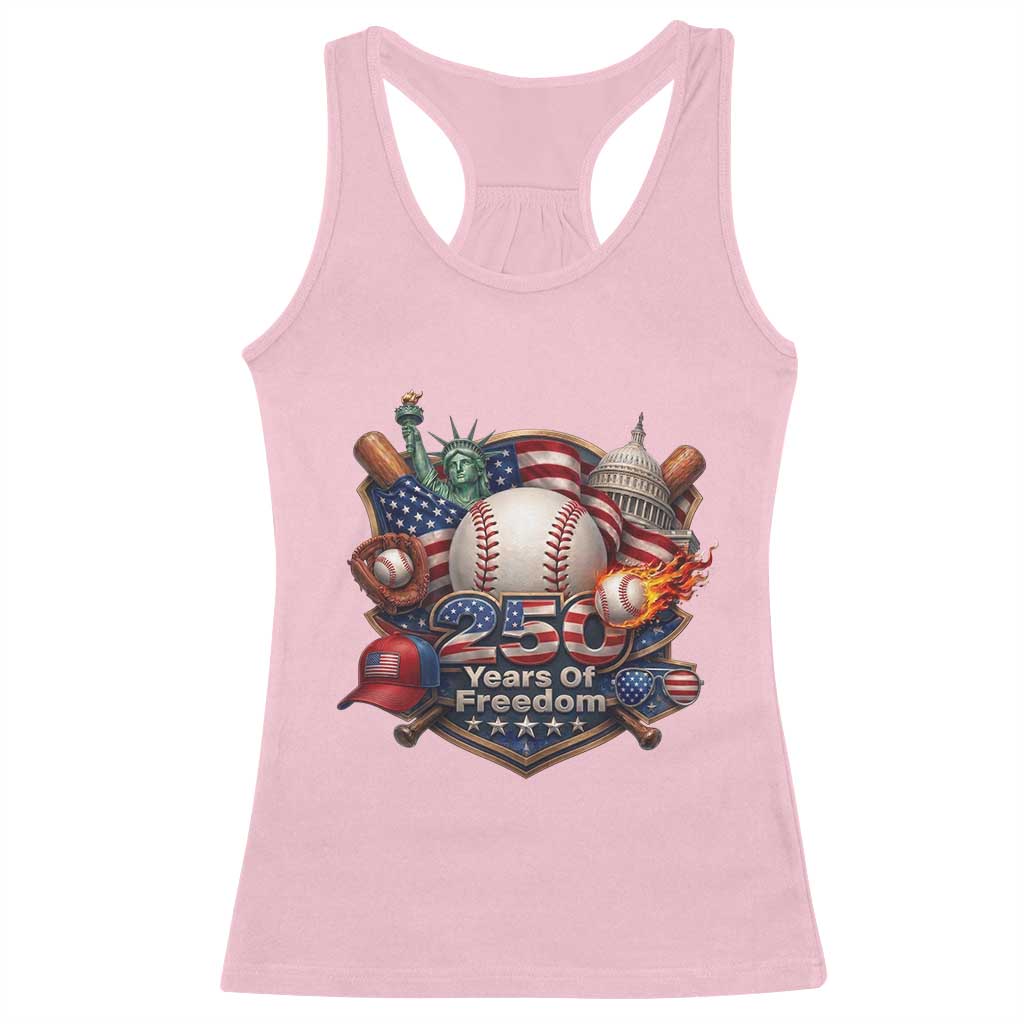 USA 250 Years Of Freedom Baseball Graphic Racerback Tank Top