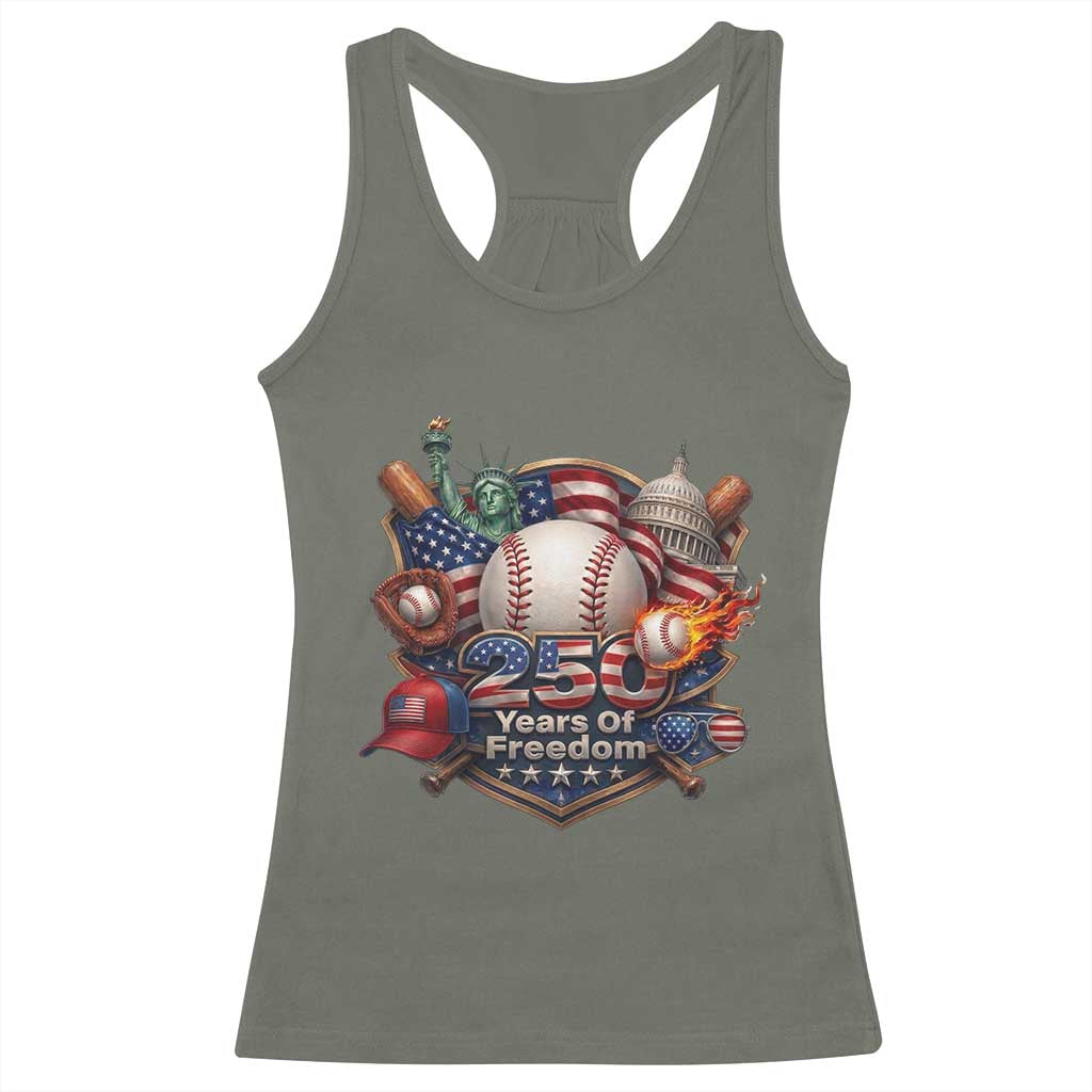 USA 250 Years Of Freedom Baseball Graphic Racerback Tank Top