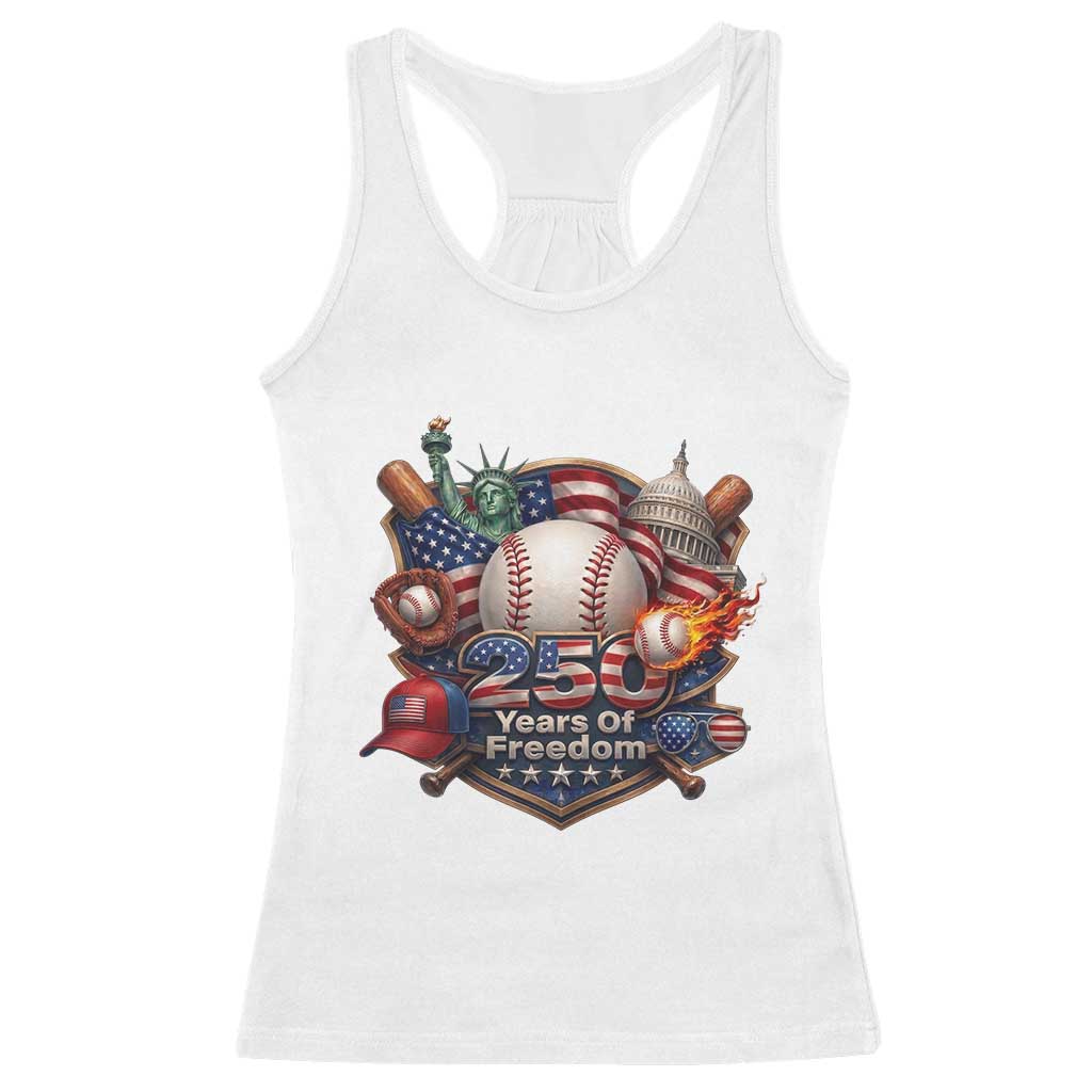 USA 250 Years Of Freedom Baseball Graphic Racerback Tank Top