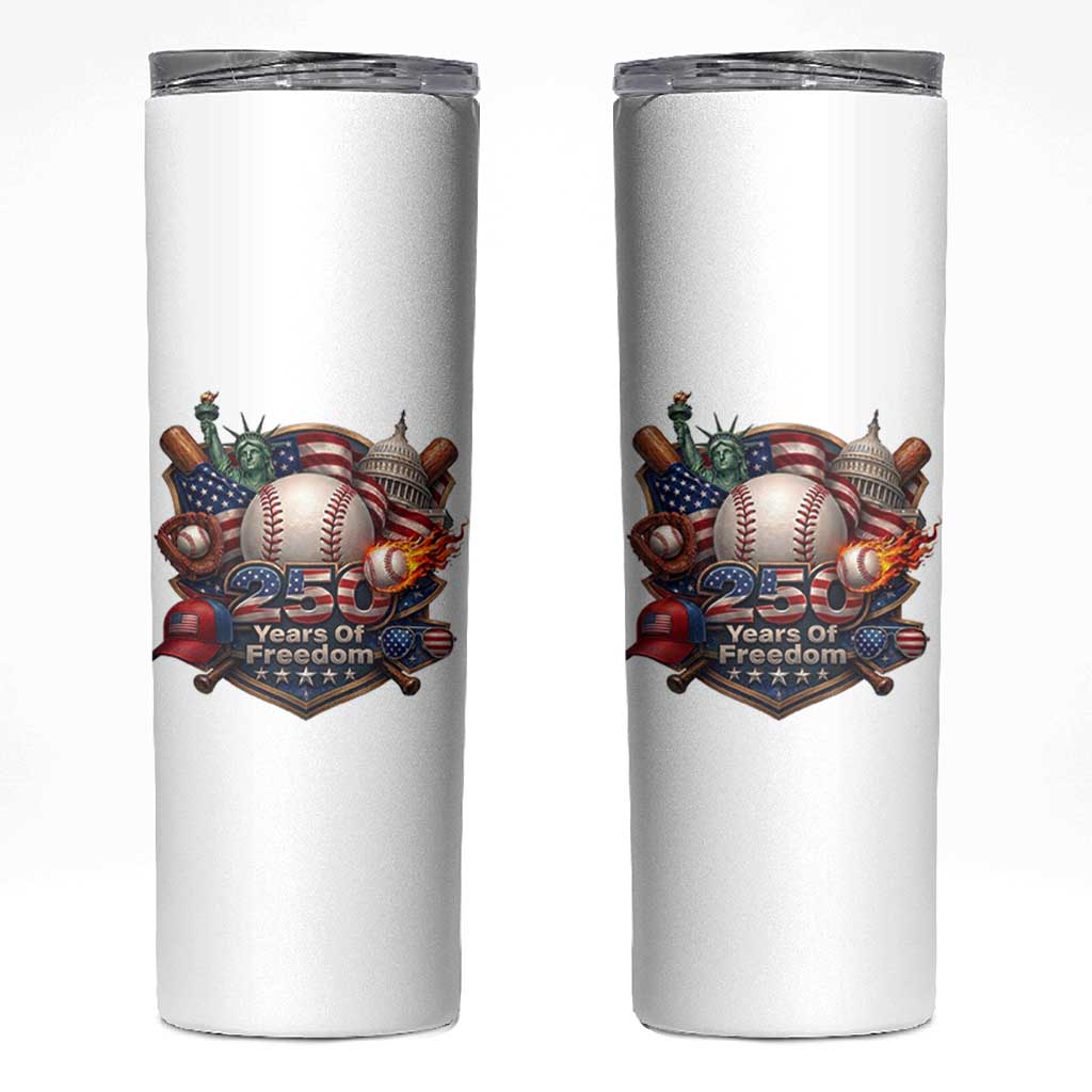 USA 250 Years Of Freedom Baseball Graphic Skinny Tumbler