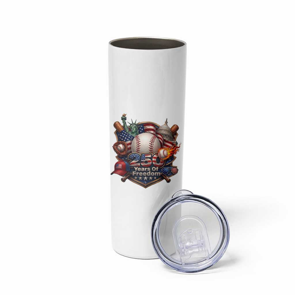 USA 250 Years Of Freedom Baseball Graphic Skinny Tumbler