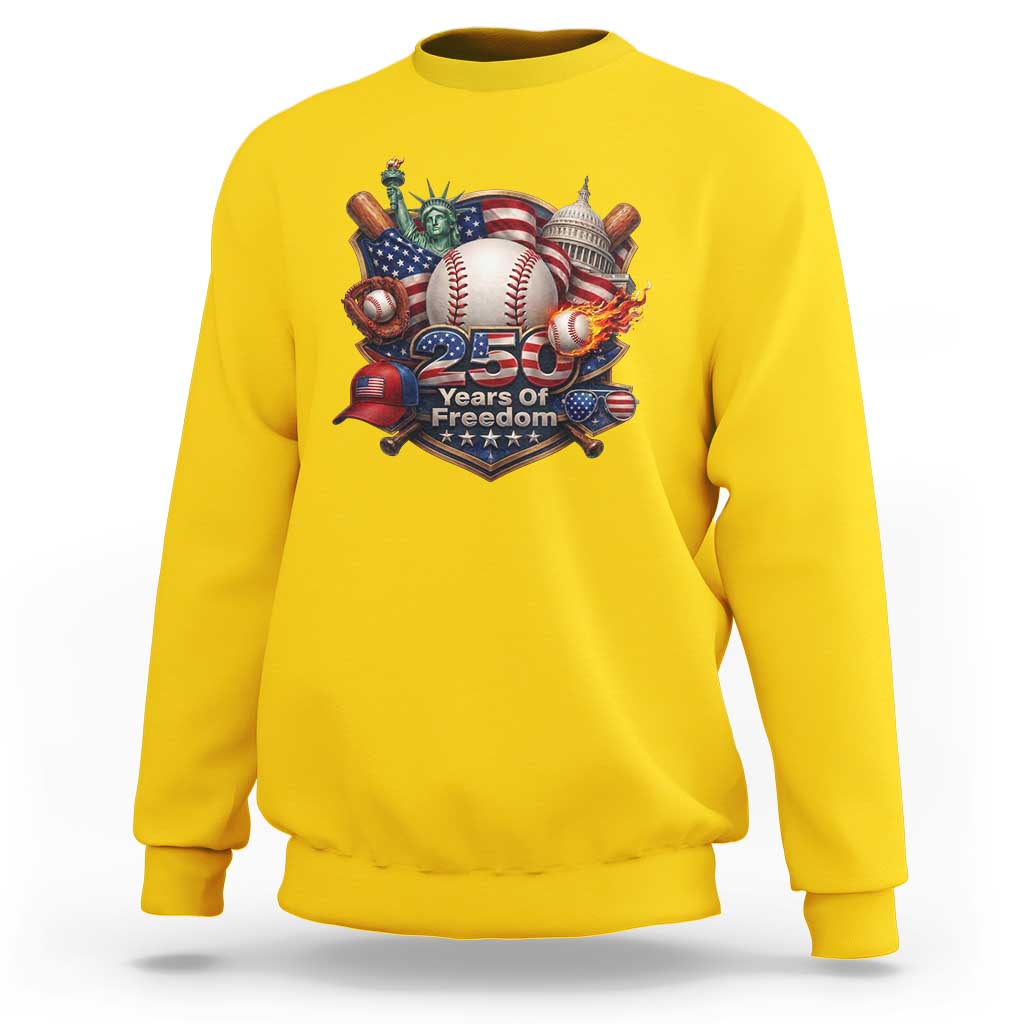 USA 250 Years Of Freedom Baseball Graphic Sweatshirt