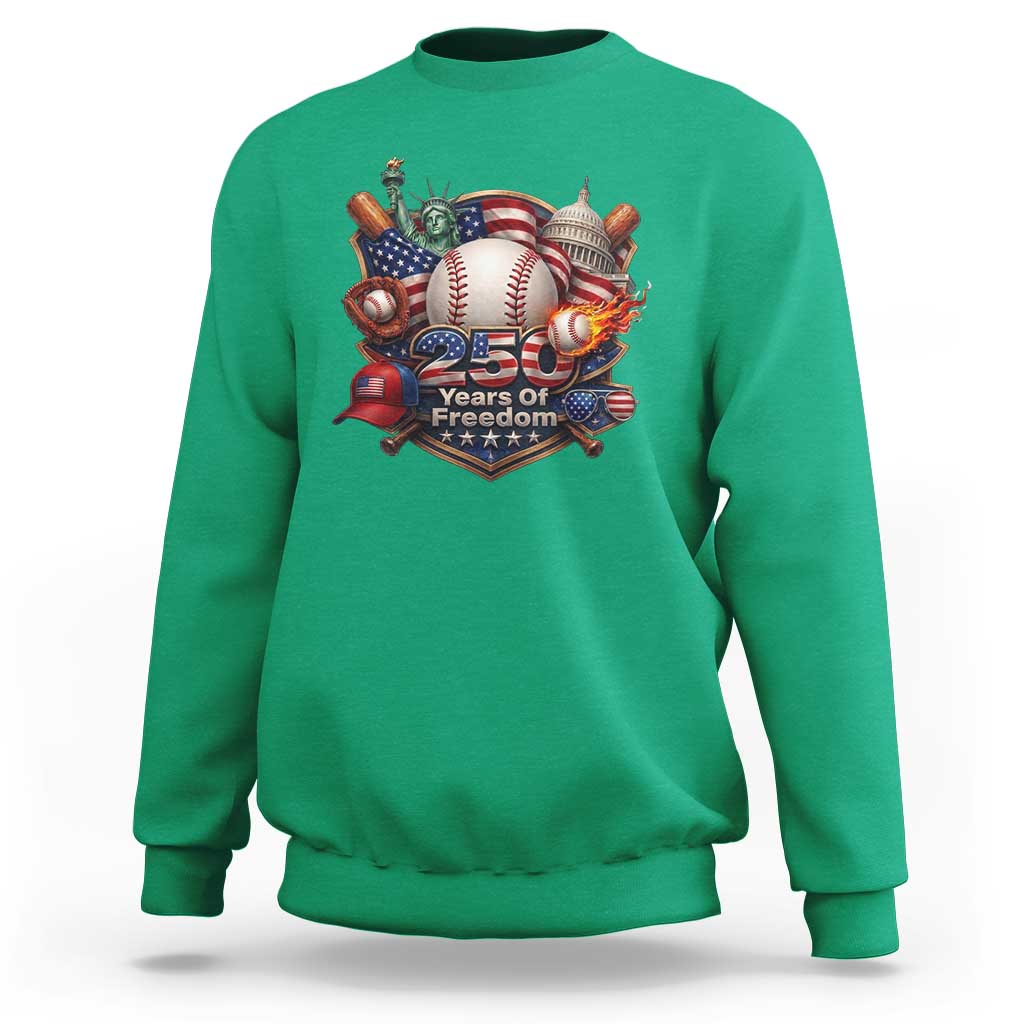 USA 250 Years Of Freedom Baseball Graphic Sweatshirt