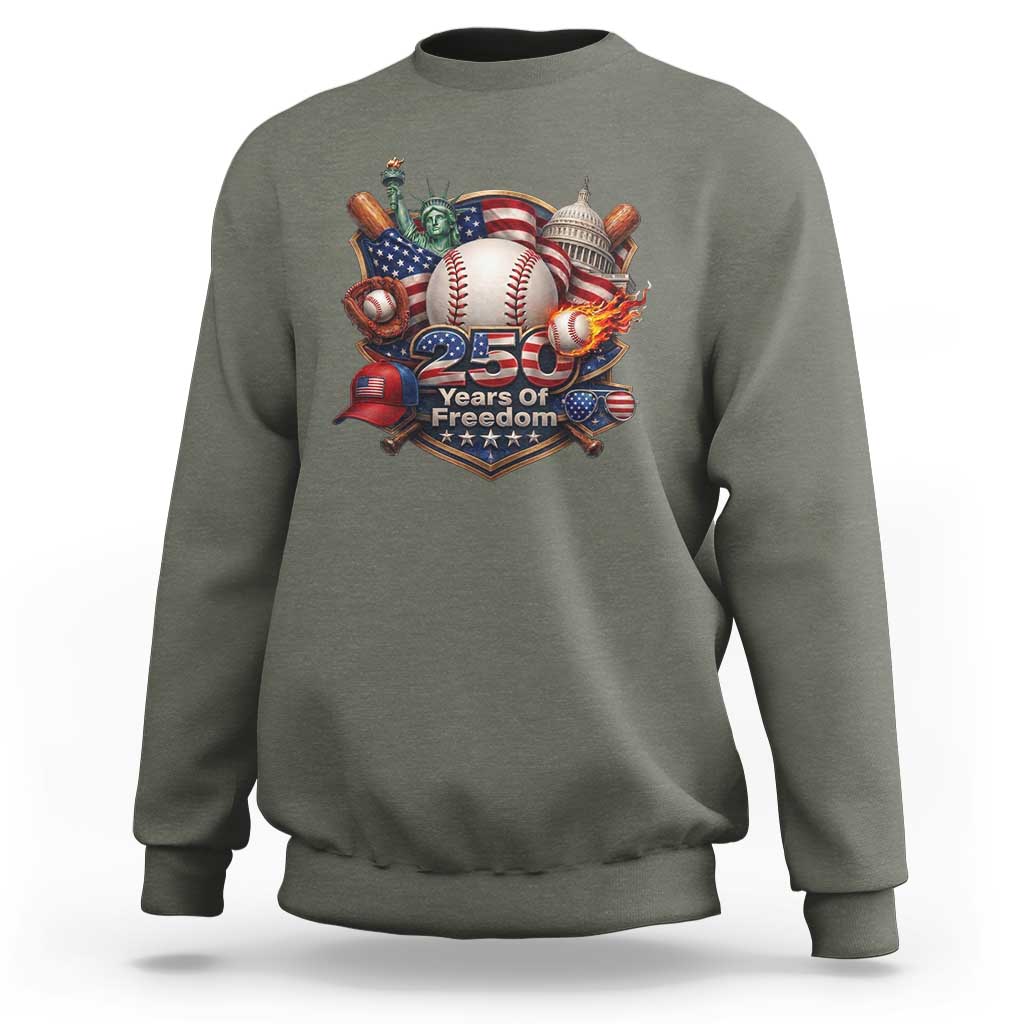 USA 250 Years Of Freedom Baseball Graphic Sweatshirt