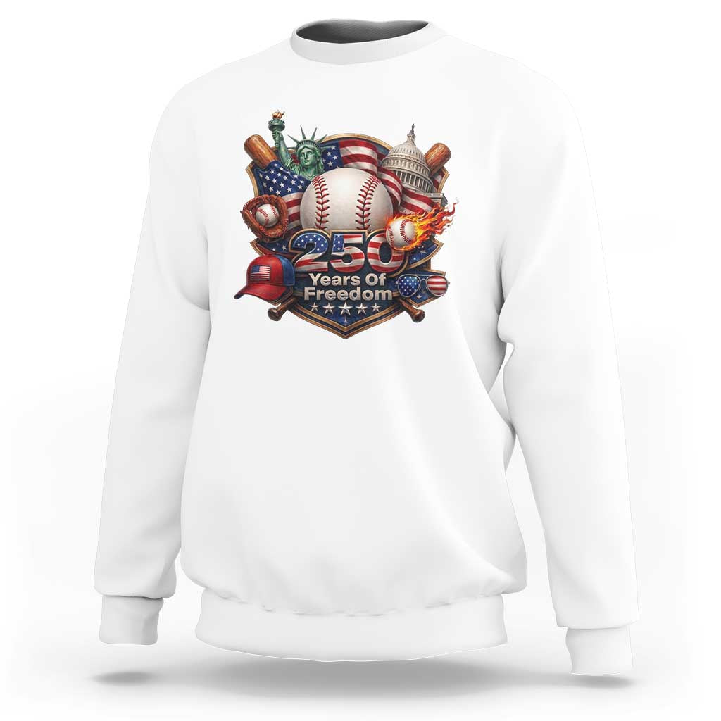 USA 250 Years Of Freedom Baseball Graphic Sweatshirt