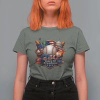 USA 250 Years Of Freedom Baseball Graphic T Shirt For Women