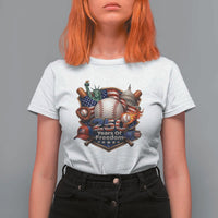 USA 250 Years Of Freedom Baseball Graphic T Shirt For Women