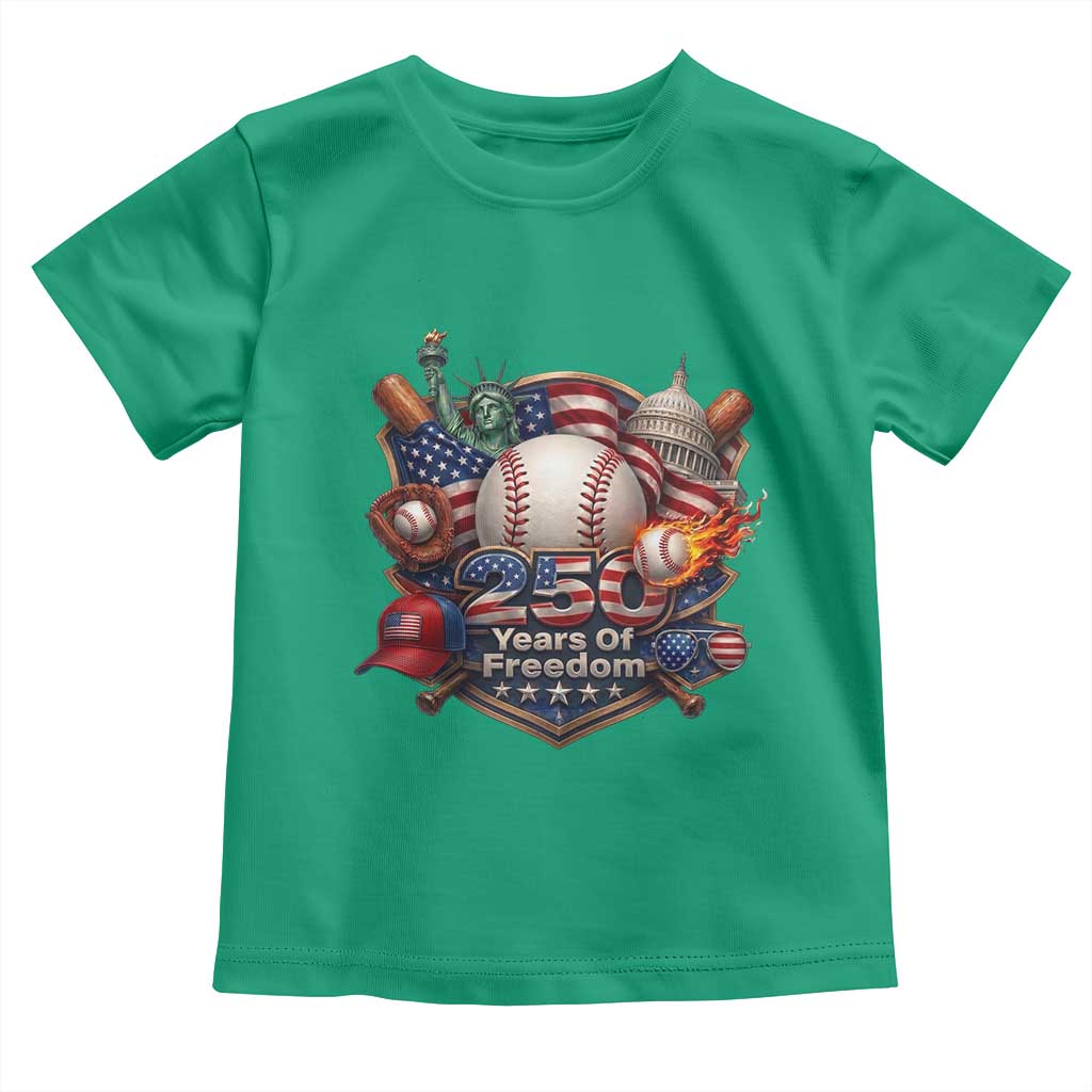USA 250 Years Of Freedom Baseball Graphic Toddler T Shirt
