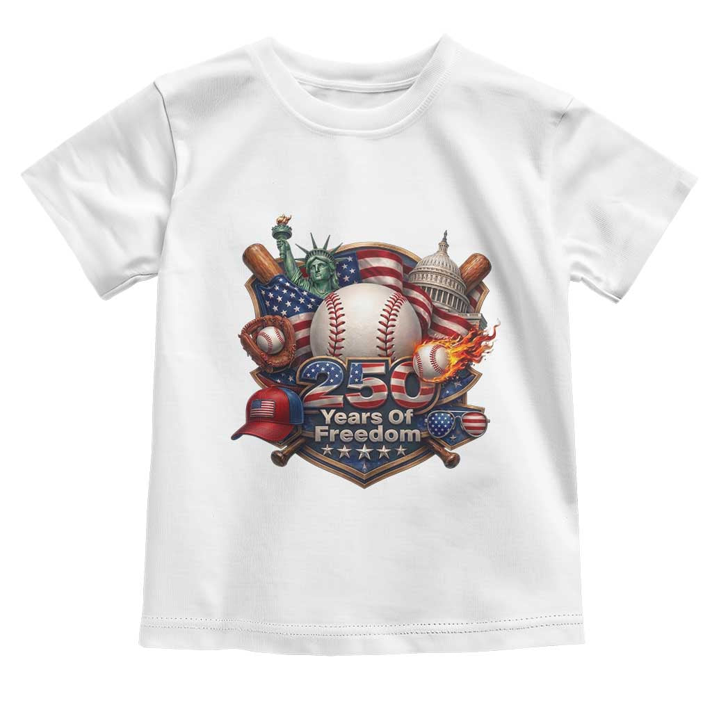 USA 250 Years Of Freedom Baseball Graphic Toddler T Shirt