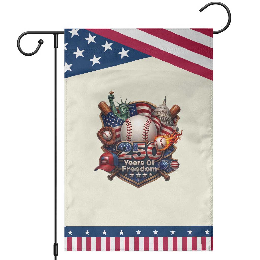 USA 250 Years Of Freedom Baseball Graphic Patriotic Garden Flag