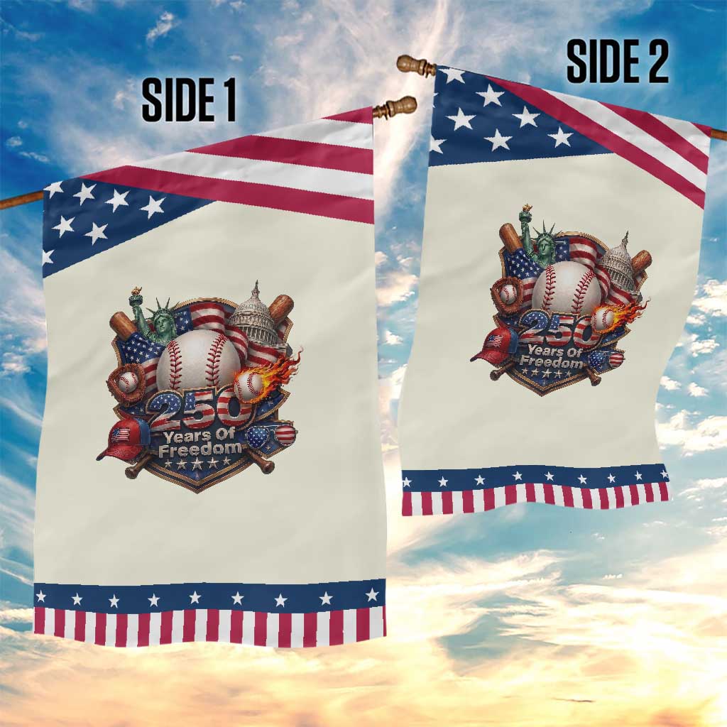 USA 250 Years Of Freedom Baseball Graphic Patriotic Garden Flag