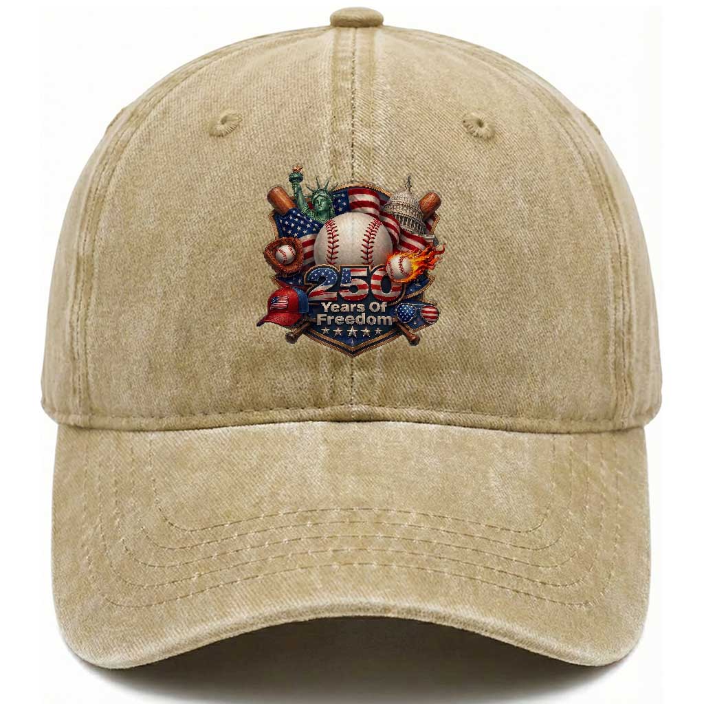 USA 250 Years Of Freedom Baseball Graphic Washed Cotton Baseball Cap