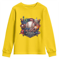 USA 250 Years Of Freedom Baseball Graphic Youth Sweatshirt